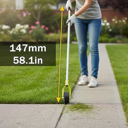 58-Inch Manual Edger Lawn Tool, Wheel Rotary Edger with Adjustable 4-Section Stainless Steel Handle