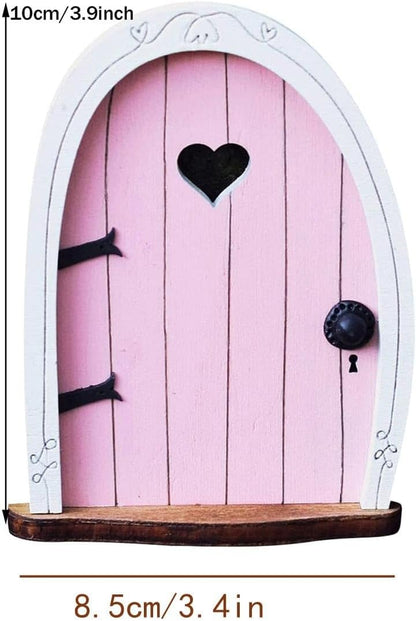 Red Streak Whimsical Miniature Fairy Door - Handcrafted 3D Mini Woodland Portal Tree Accessory for