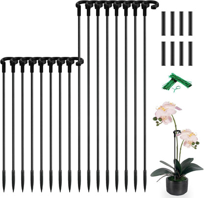 Orchid Sticks 17 inch &11 inch SupKing 16Pcs Plant Stakes with Clips for Support Small Short