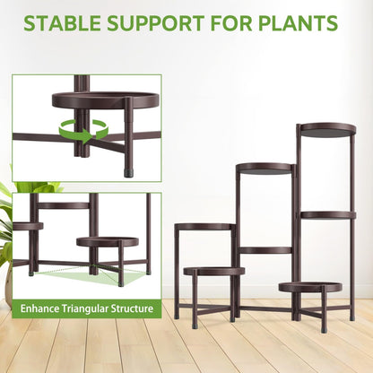 iDavosic.ly 7 Tier Large Plant Stand Indoor, 10 Inch Wide Tall Corner Metal Plant Stands Outdoor