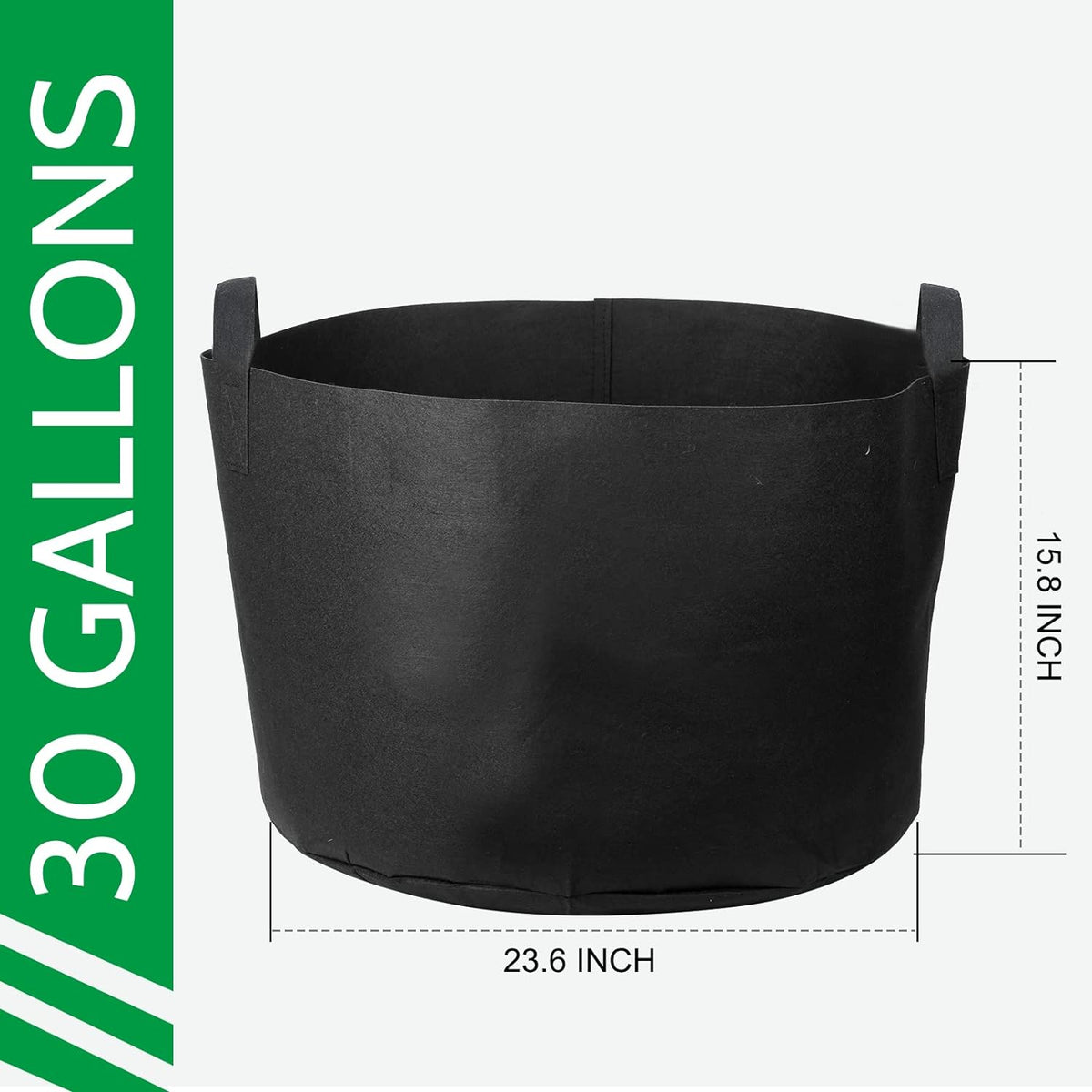 JERIA 12-Pack 30 Gallon, Vegetable/Flower/Plant Grow Bags, Aeration Fabric Pots with Handles