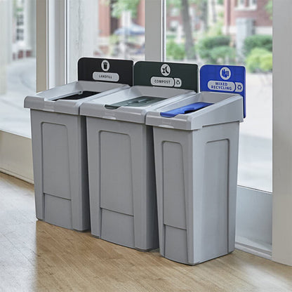 Stager Direct, 33 Gallon Landfill Recycling Station with Lid, Recycle Bin, Exterior Trash Can