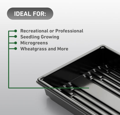 10x20 Inch Black Plastic 50 Pack Plant Propagation Tray – Growing Trays for Garden, Planting