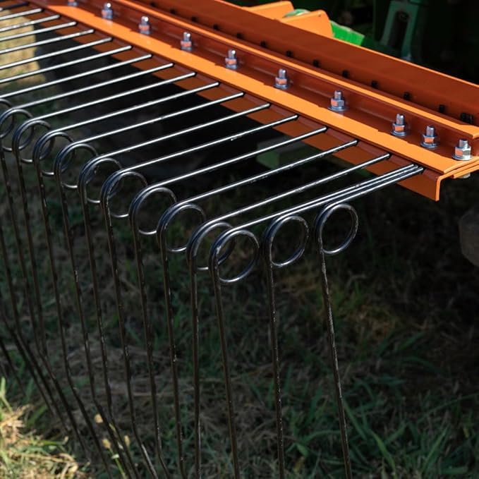 Titan Attachments 3 Point Pine Straw Needle Rake, Category 1 Tractors, Coil Spring Tines