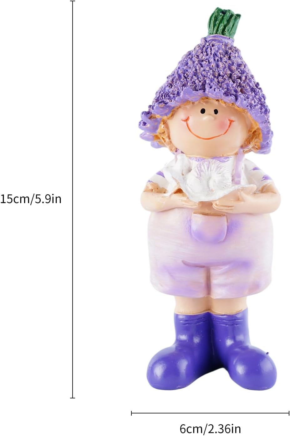 Lavender Outdoor Garden Resin Figurines, Couple Boy and Girl Statues, for Outdoor Patio Lawn Garden