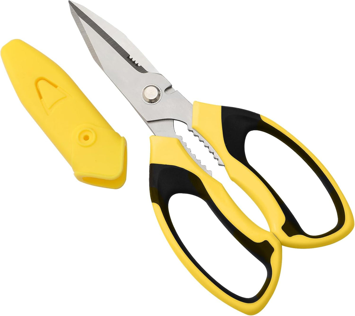Utility Scissors Heavy Duty: 8-Inch sharp Scissors All Purpose heavy duty, Serrated Blades Cut