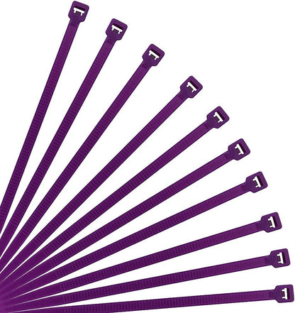 XINGO 8 Inch Purple Cable Zip Ties (500 Pack), 40 Lbs Tensile Strength-Heavy Duty, Self-Locking