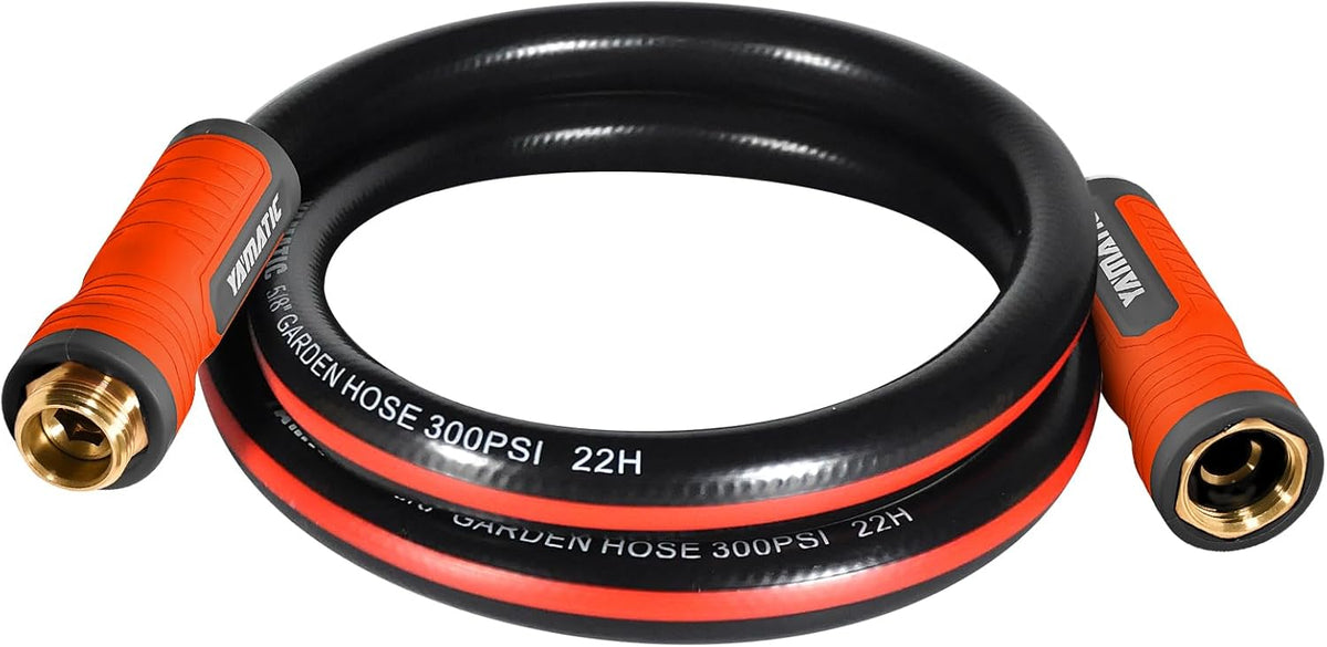 YAMATIC Short Garden Hose 3ft, 5/8" Leader Hose with Swivel Handle, Small Water Hose Extension