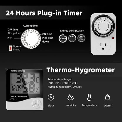 Spider Farmer Air Filtration Kit 4 Inch, Inline Duct Fan with RJ12 Speed Humidity Controller