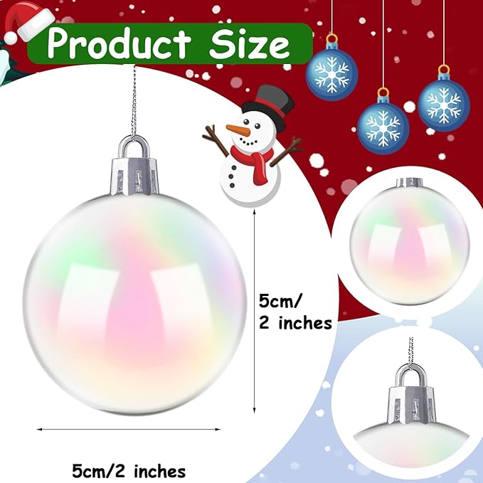 50 PCS Halloween Plastic Iridescent Ball Decoration,Clear Bubble Ball for DIY Bubbling