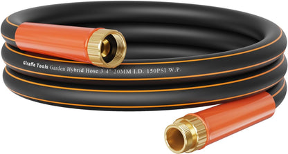 Giraffe Tools Garden Hose 12ft x 3/4", Heavy Duty Water Hose, Flexible, Hybrid Lightweight Hose
