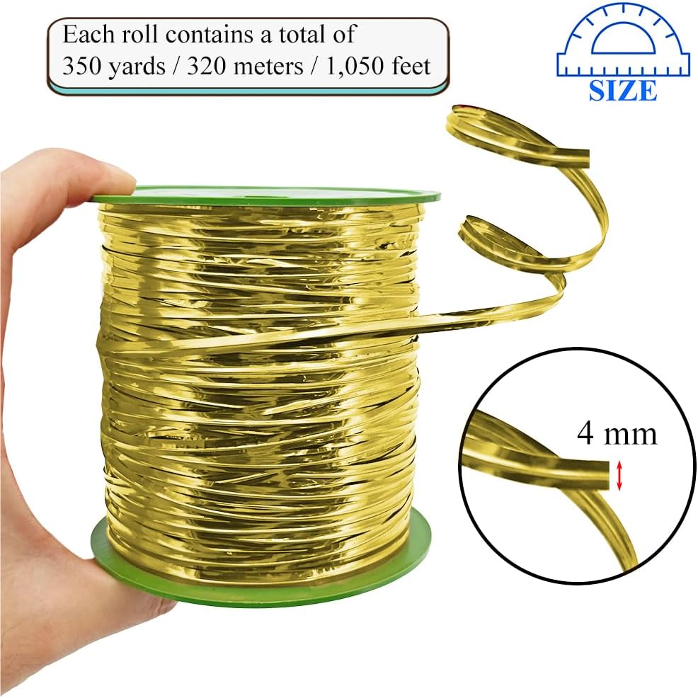 HAHIYO 350Yards/1050Feet/320M Gold Metal Twist Ties for Bread Candy Coffee Plant Garden Cellophane