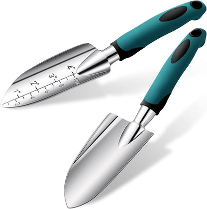 Honoson Garden Hand Trowel Transplant Trowel with Measurements Aluminum Alloy Planting Tools with
