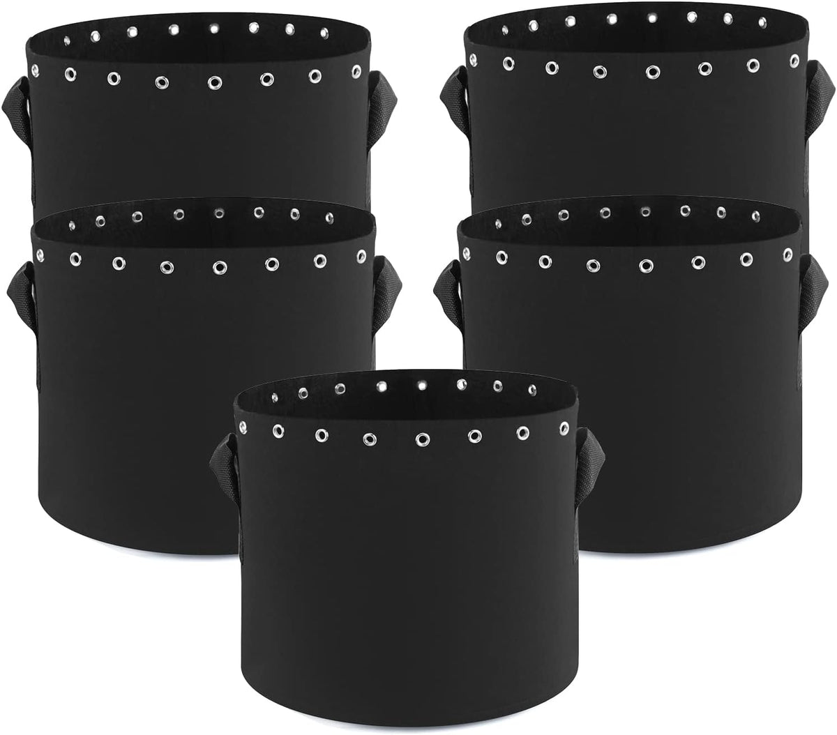 10 Gallon Plant Grow Bags 5-Packs with Holes,Thichkened Non-Woven Aeration Fabric Pots with Handles