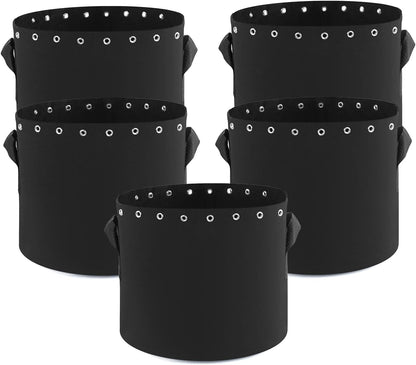 10 Gallon Plant Grow Bags 5-Packs with Holes,Thichkened Non-Woven Aeration Fabric Pots with Handles