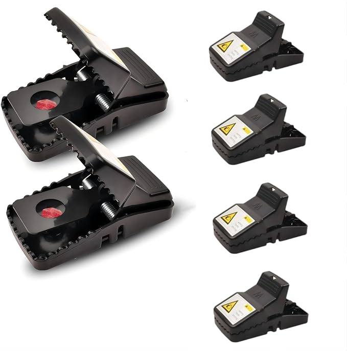 Rat Trap 6-Pack, Large Mouse Traps for Indoor and Outdoor Use, Reusable Mouse Trap, Fast, Hygienic