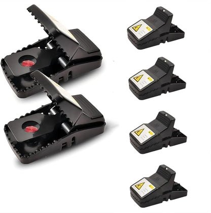 Rat Trap 6-Pack, Large Mouse Traps for Indoor and Outdoor Use, Reusable Mouse Trap, Fast, Hygienic