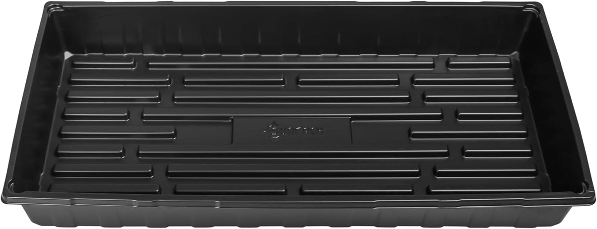 SUNPACK 10" x 20" Extra Strength Plastic Seed Starting Tray, Black, 2.5" - No Drainage Holes, Ideal