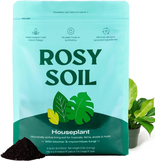 Rosy Soil Indoor Potting Soil for House Plants - Organic Potting Soil Mix for Indoor Plants