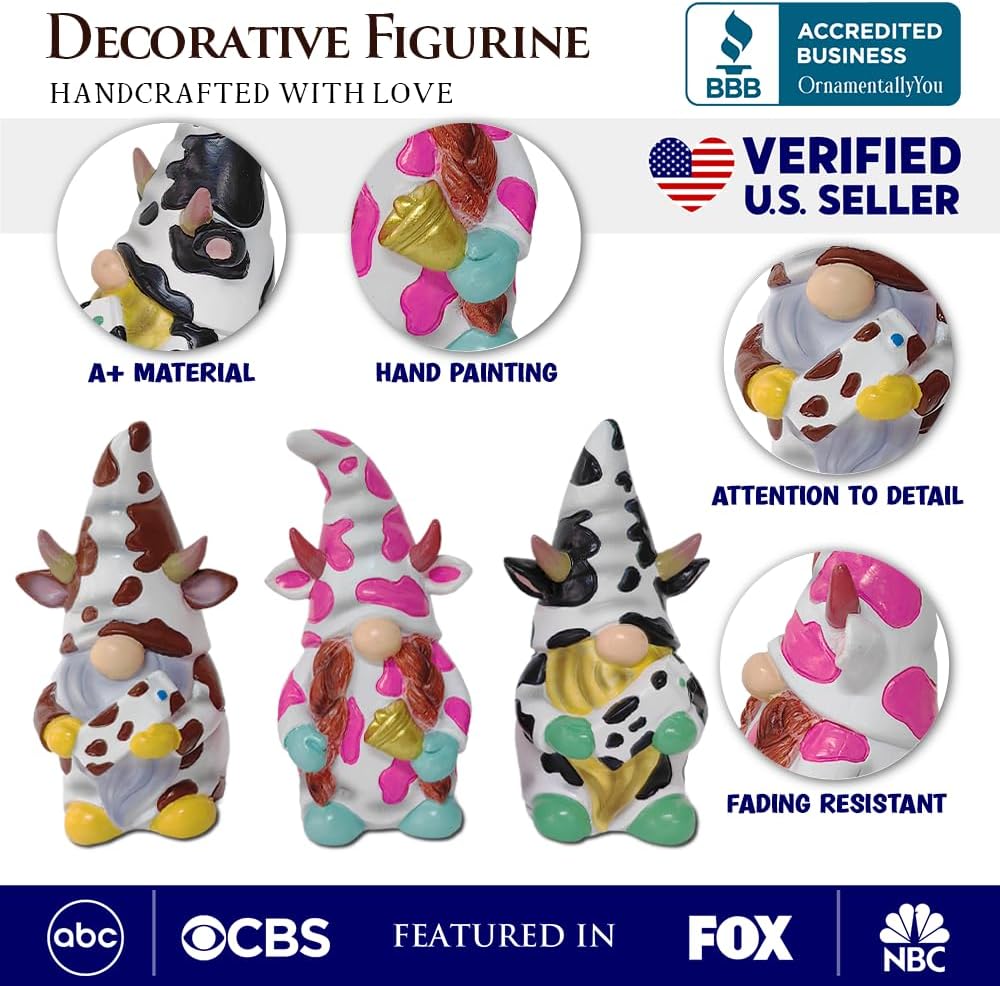 Spring & Summer-Themed Garden Statues – Adorable Outdoor Decor for Lawn, Patio & Porch (Cow Gnome