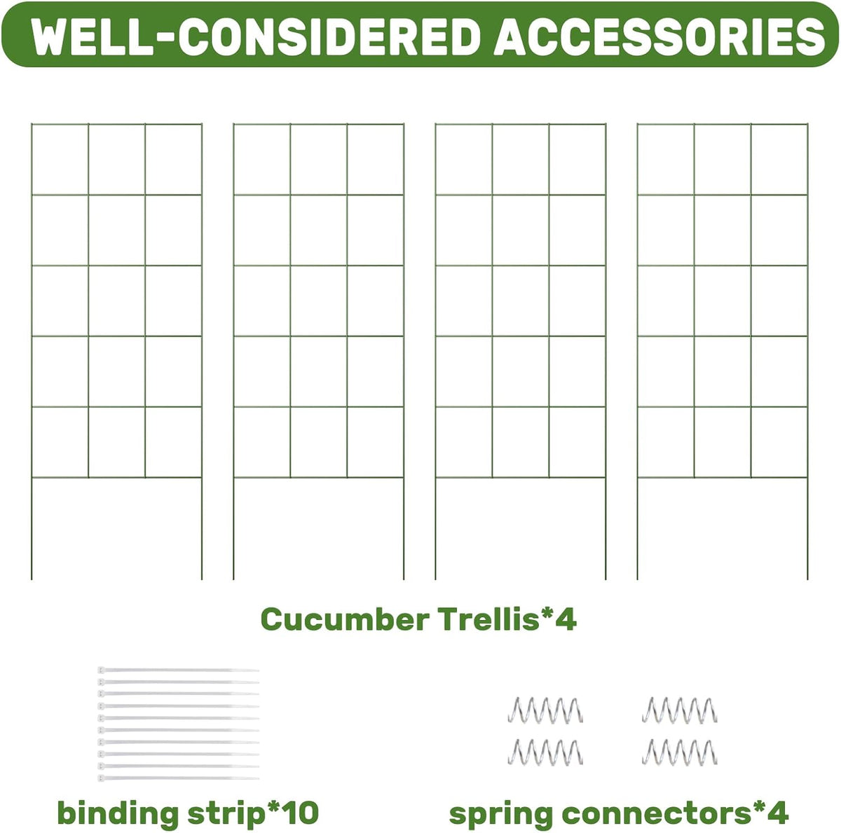 DOEWORKS Cucumber Trellis, 48" High Foldable A Frame Garden Trellis, 2 Pack, Plant Support for