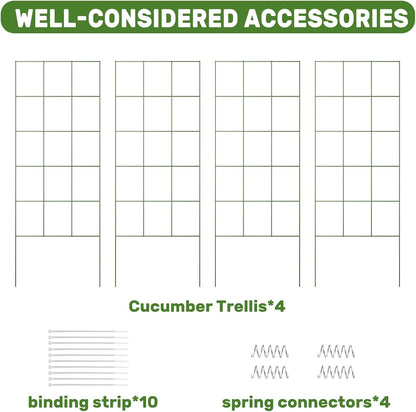 DOEWORKS Cucumber Trellis, 48" High Foldable A Frame Garden Trellis, 2 Pack, Plant Support for