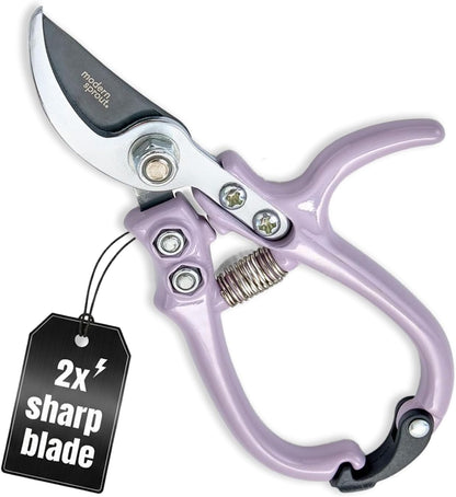 Modern Sprout Hand Pruners - Lightweight Pruning Shears W/Easy Lock- Gardening Scissors - Bypass