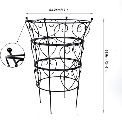 Large Obelisk Trellis Peony Cage 24.6x17 Inches - Premium Metal Plant Support for Outdoor Gardens
