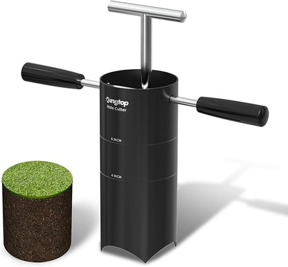 KINGTOP Portable Golf Hole Cutter – Detachable Handle, USGA Standard 4Inch & 6Inch Hole Digger