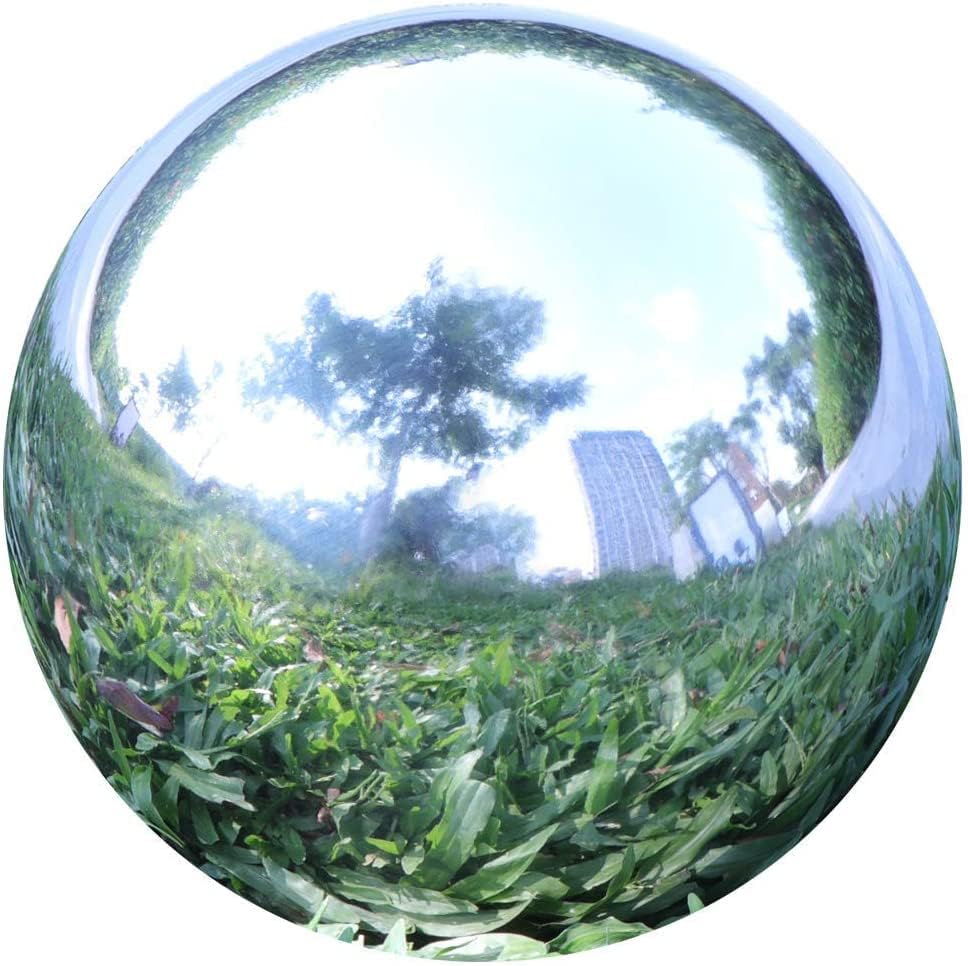 Gazing Balls for Garden, Home Outdoor Hollow Sphere Stainless Steel Gazing Globe Mirror Ball (6