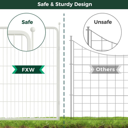 FXW Garden Fence Outdoor for The Yard – 40in(H) x 36.4ft(L) Heavy Duty Metal Animal Barrier for Dog