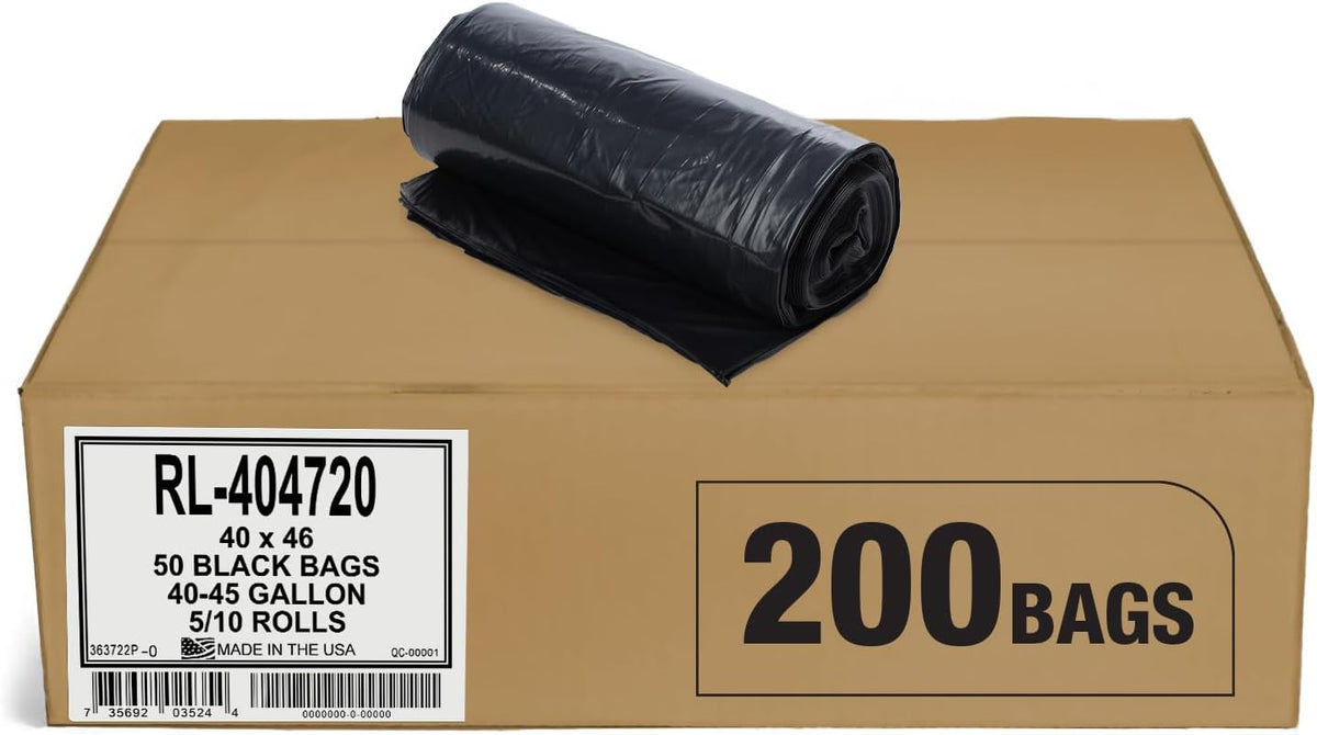 Aluf Plastics 40-45 Gallon Trash Bags (2 MIL - Pack of 200) 40" x 46" - Large Heavy Duty Can Liners