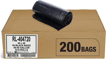 Aluf Plastics 40-45 Gallon Trash Bags (2 MIL - Pack of 200) 40" x 46" - Large Heavy Duty Can Liners