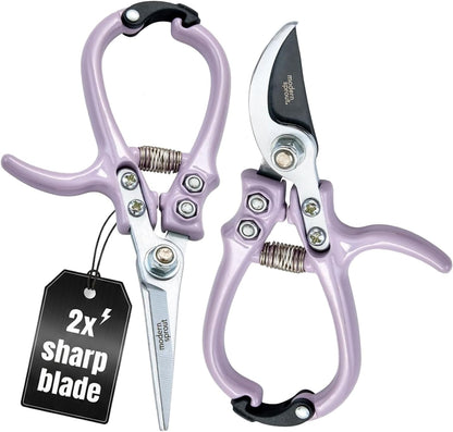 Modern Sprout Hand Pruners & Shears Set with Blister Pack - Lightweight Gardening Tools with Easy
