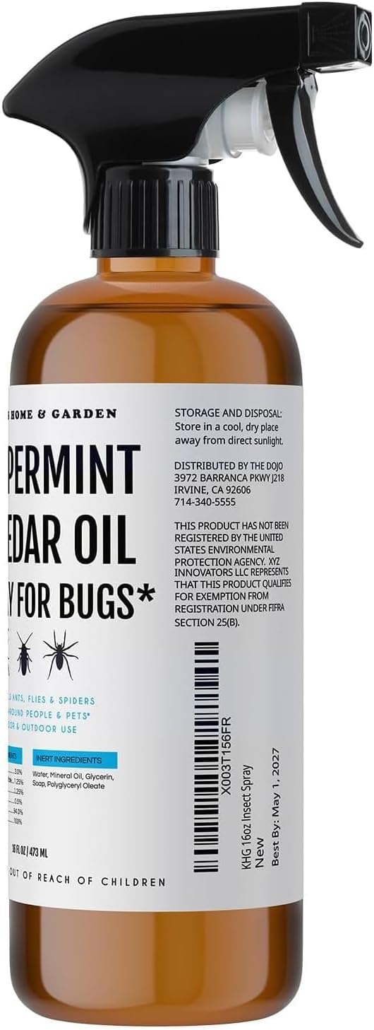 Kate's Home & Garden Peppermint Oil Spray for Bugs, Ants, Insects, Spiders, Roaches, Stink Bug.