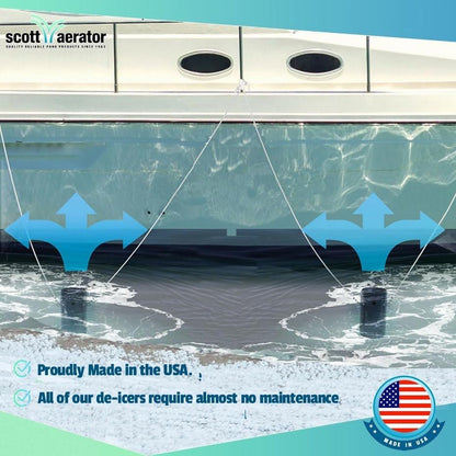 Scott Aerator Slinger De-Icer for Lakes & Ponds | 3/4 Horse Power 115V Stainless Steel | 25 ft.