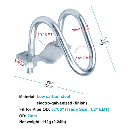 20 PCS Cross Connector Pipe Clips for 1/2" EMT Electrical Pipe(O.D. : 0.706"), Cross Conduit Clamp