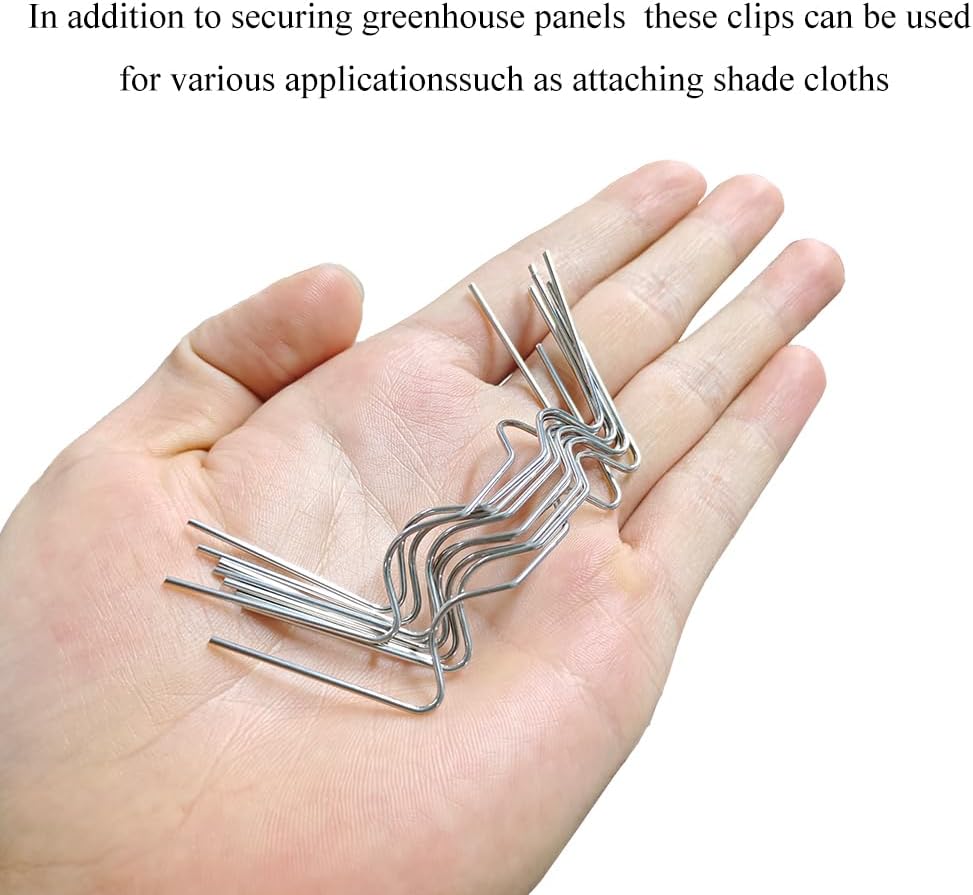 70 Pieces Stainless Steel Greenhouse Panel Clips Greenhouse Glazing Clips Wire Clip Thick Gauge