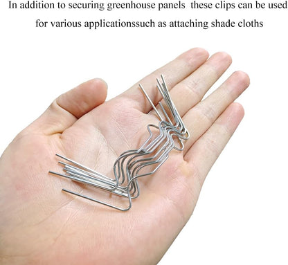 70 Pieces Stainless Steel Greenhouse Panel Clips Greenhouse Glazing Clips Wire Clip Thick Gauge