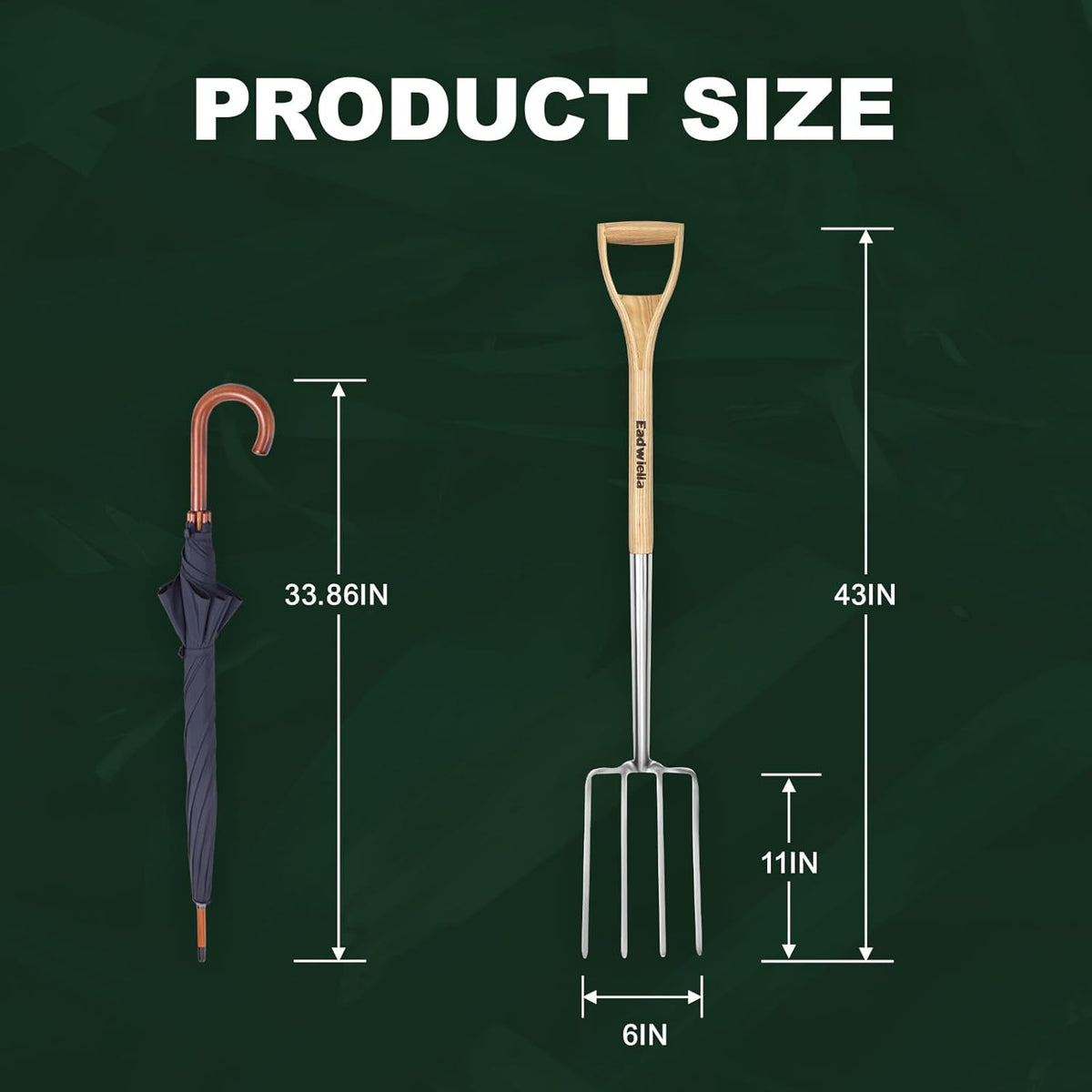 Pitchforks for Gardening Compost Digging Spading Cultivating Aerating Garden Fork Heavy Duty Yard