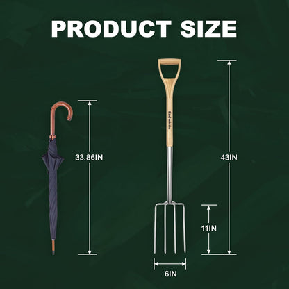 Pitchforks for Gardening Compost Digging Spading Cultivating Aerating Garden Fork Heavy Duty Yard