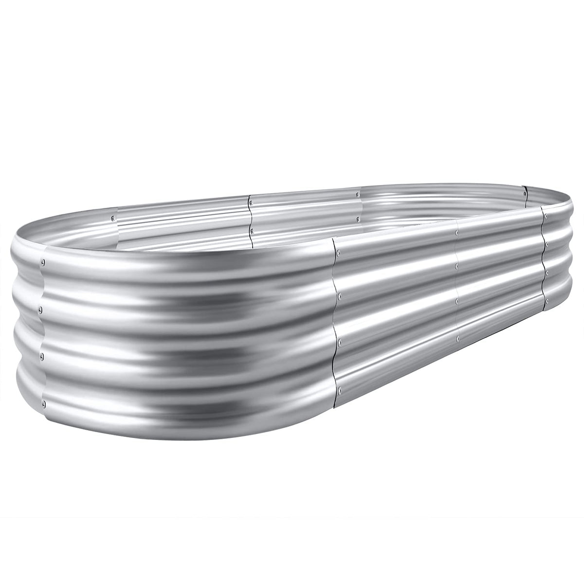 Land Guard Galvanized Raised Garden Bed Kit, Galvanized Planter Garden Boxes Outdoor, Oval Large