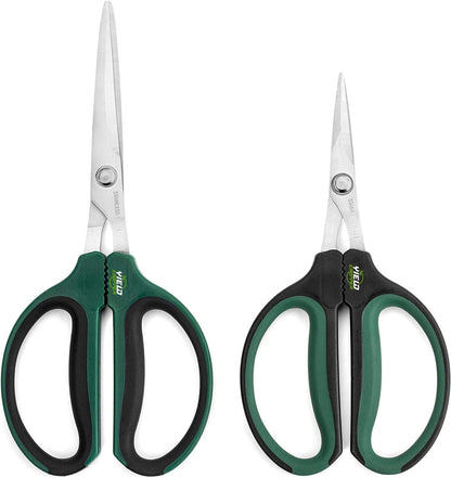 Hydroponic 2-Pack Bonsai Scissors and Plant Trimming Shears Set - Stainless Steel Pruning Shears