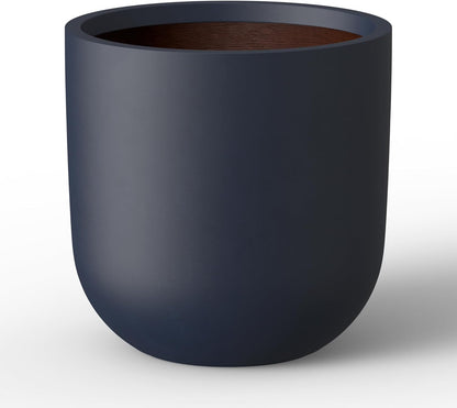 Kante 11.0" Round Concrete Planter, Large Cylinder Plant Pot with Curved Bottom and Drainage Hole