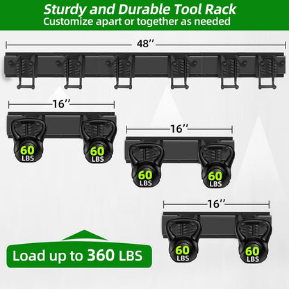 PIYILO 48 in Garage Tool Organizer Wall Mount, Adjustable Tool Storage Rack