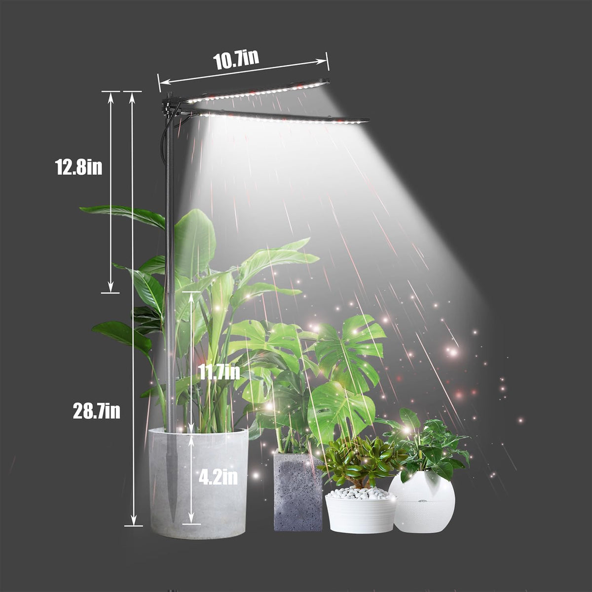 Plant Grow Light, Plant Lamp for Indoor Plants Growing, 6000K White Red Light for Succulents Mini