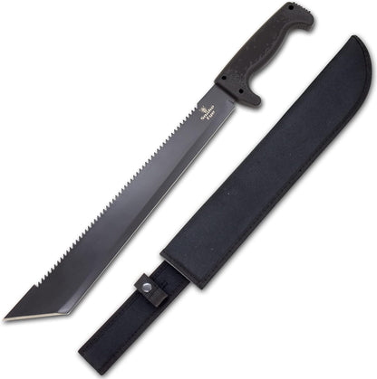 Snake Eye Machete with Heavy Duty Construction-Ergonomic Non-Slip Handle and Belt Sheath for