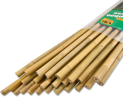 25pcs 1/2" D Thicker Heavy Duty Bamboo Stakes, 4.75FT Plant Stakes, Natural Garden Stakes for