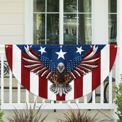 American Flag Patriotic Eagle American Non-Pleated Fan Flag TPT1636F, 1.5x3 ft, 1 Pack Suitable for
