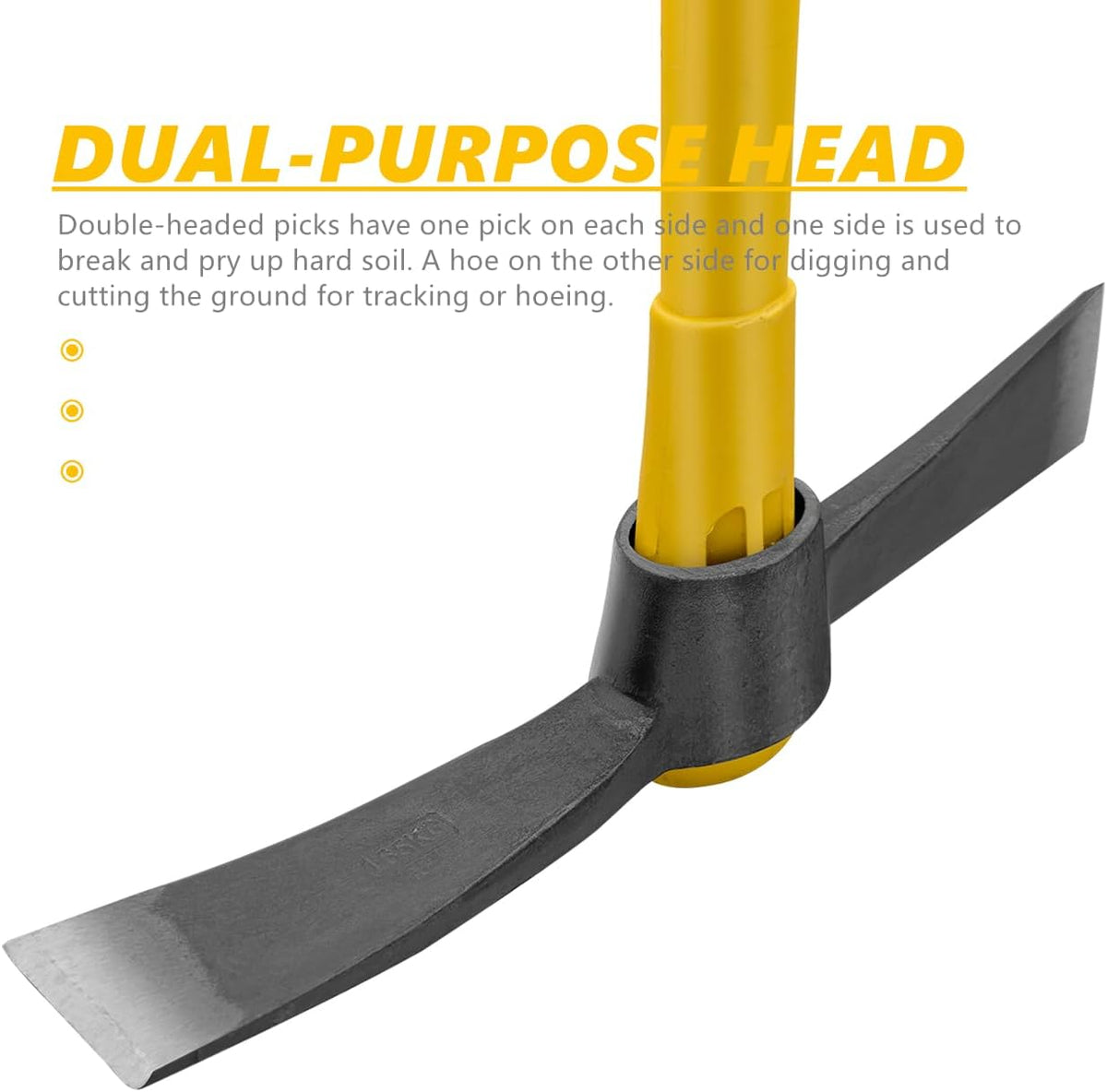 Cutter Mattock, 36" Heavy Duty Pick Axe with Forged Heat Treated Steel Blades Hoe for Weeding